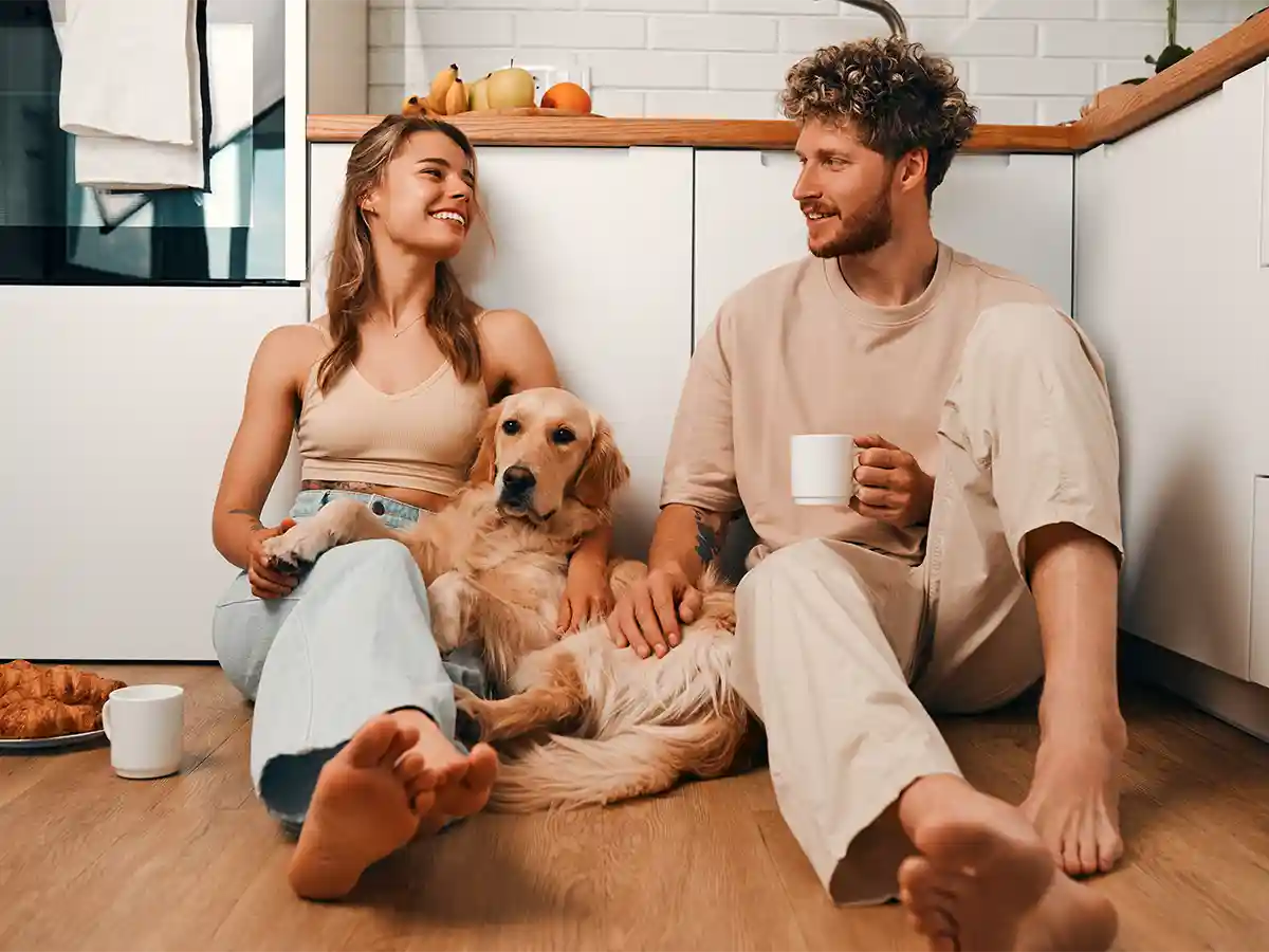 coupleonkitchenfloorwithdog